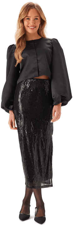 Vila Vizikki Midi Sequin Skirt