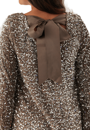 Pieces Pckam Ls Deep Back Bow Dress