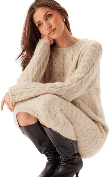 Selected Slfalmina Ls Knit Cable Dress