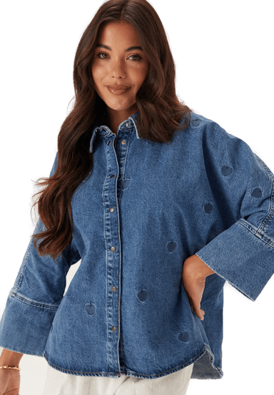 Only Onlgrace 3/4 HEART EMB DNM SHI