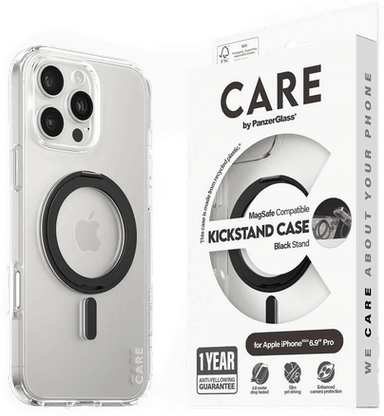 Care By PanzerGlass iPhone 16 Pro Max Etui - Transparent med svart MagSafe
