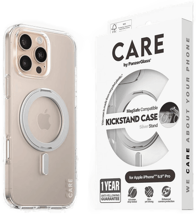 Care By PanzerGlass iPhone 16 Pro Max Case Silver Transparent