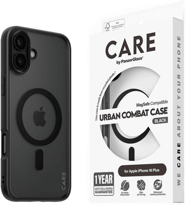 PanzerGlass CARE Flagship Urban Combat MagSafe-deksel iPhone 16 Plus