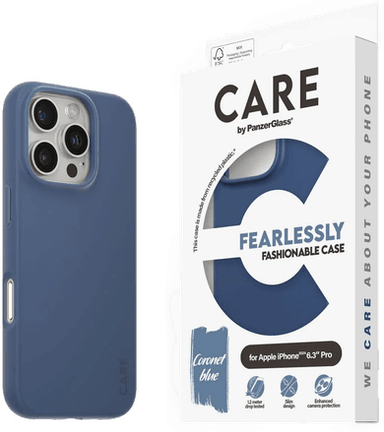 PanzerGlass CARE Fashion Case iPhone 16 Pro Blå