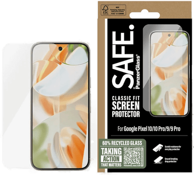 PanzerGlass SAFE Pixel 10/10 Pro/9/9 Pro Skjermbeskytter