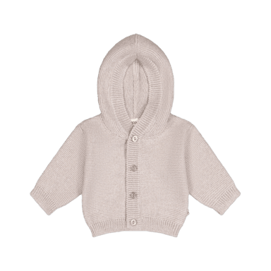 Byhappyme Strikket Cardigan 100% Merinoull 74/80 Beige Melange