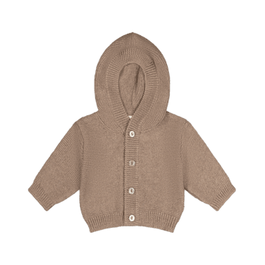 Byhappyme Strikket Cardigan 100% Merinoull Dark Beige