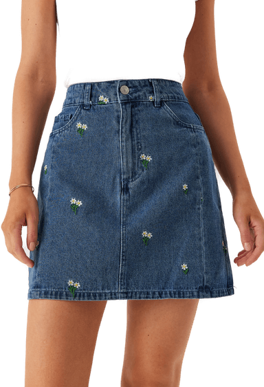 Pieces Pcfreia Hw Short Denim Skirt