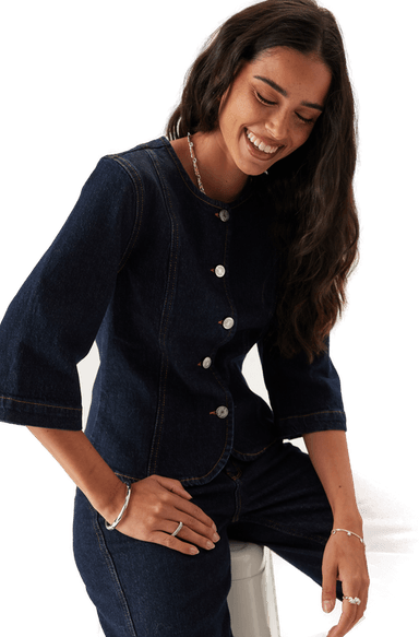 Selected Slfvida-kori 3/4 SHORT DENIM J