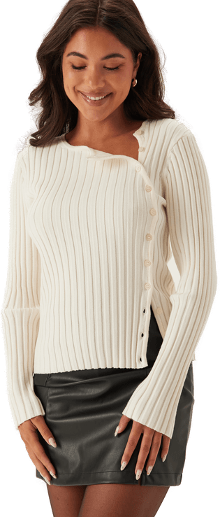 Selected Slfhelen Ls Knit Button O-neck