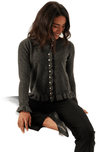 Vila Vijacia O-neck L/S FRILL KNIT