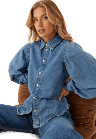 Pieces Pcritt Ls Denim Shirt