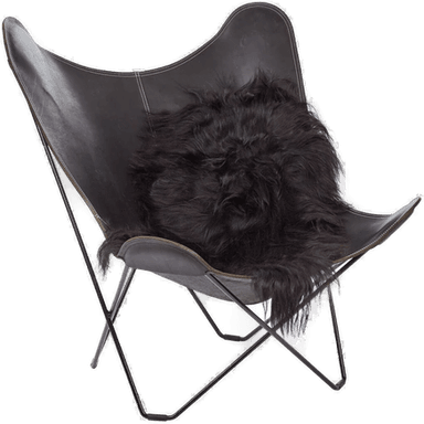 Natures Collection Saueskinn Langhåret Natursvart 120+x60 cm