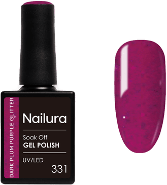 Nailura Gel Polish 331 - Dark Plum Purple Glitter