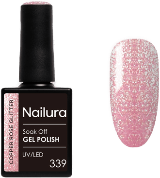 Nailura Gel Polish 339 Copper Rose Glitter