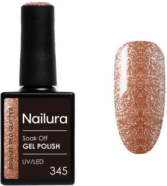 Nailura Gel Polish 345 Bronze Red Glitter