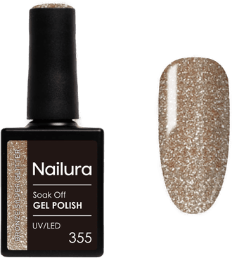 Nailura Gel Polish 355 Bronze Silver Glitter