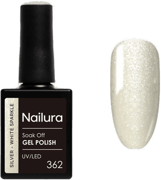 Nailura Gel Polish 362 Silver White Sparkle