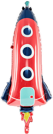 Partydeco Folieballong Romrakett Rød