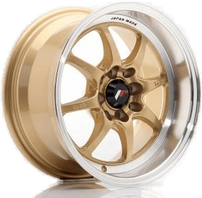 Japan Racing TF2 Gold Machined LIP 7.5x15 4/100 ET30