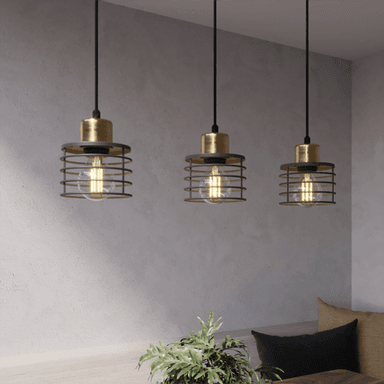 Helam Hengelampe Edison svart/kobber