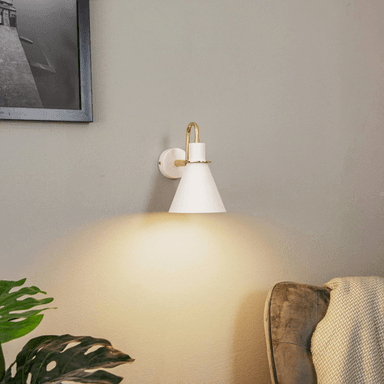 Argon Vegglampe Bona, hvit-messing