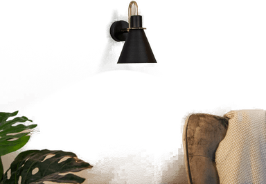 Argon Vegglampe Bona, svart-messing