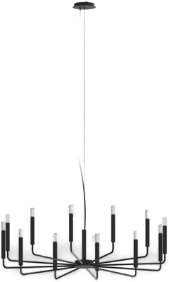 Euluna Lysekrone ORTO B, svart, Ø 103 cm