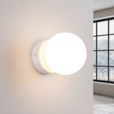 Sollux Lighting You vegglampe, hvit, Ø 12 cm