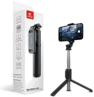 Crong Compact Selfiestang med Tripod