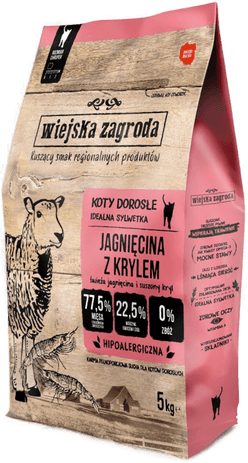 Wiejska Zagroda Cat lam med krill 2 x 5 kg