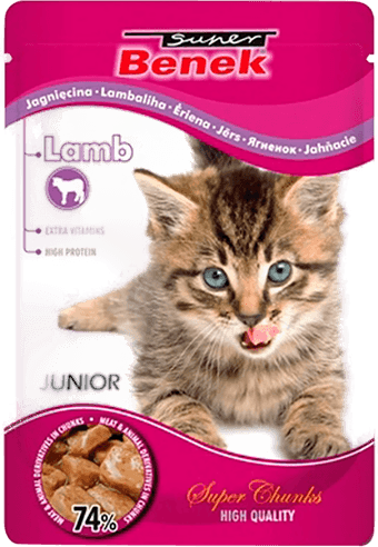 Benek Super Chunks Kitten Lam 24 x 100 g