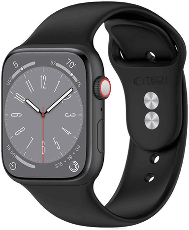 Techprotect Silikon Rem til Apple Watch 38/40/SE/41/42mm - Black