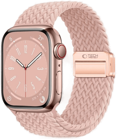 Techprotect Nylon Stropp til Apple Watch - Rosa