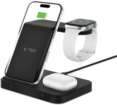 Techprotect Qi15W-A37 3-i-1 Trådløs Lader