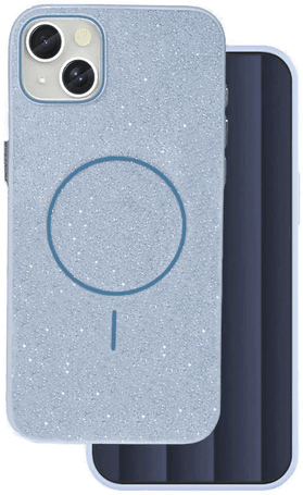Telforceone iPhone 15 Glitter Deksel - Lys Blå