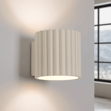 Sollux Lighting Vegglampe RIBLA, beige, Ø 10 cm