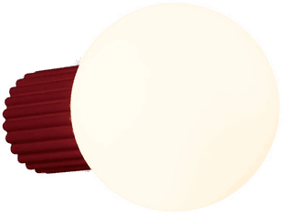 Sollux Lighting Vegglampe ORBI, mørkerød, Ø 12 cm