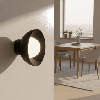 Emibig Lighting Vegglampe Bibi K1, svart, Ø 18 cm