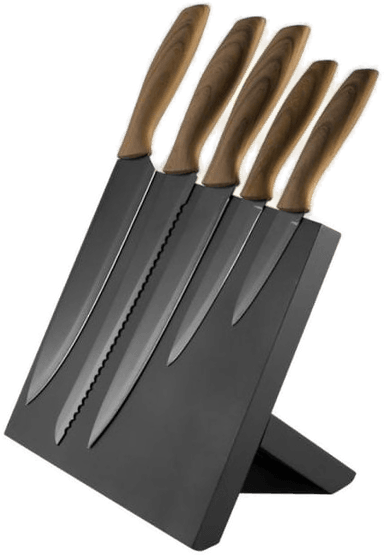 Platinet Magnetisk Knivblokk med Knivsett