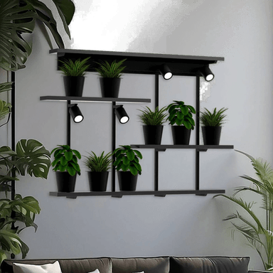 Luminex Vegglampe Shelf, svart, 4 lyskilder