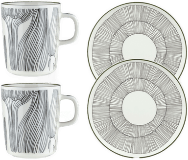 Marimekko Kukat Puhkeavat frokostsett 4 deler