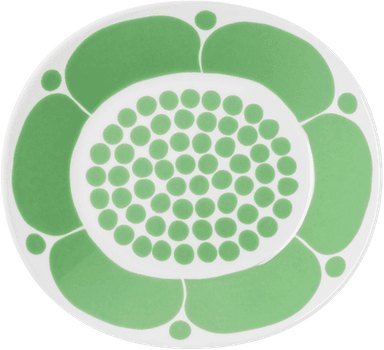 Arabia Sunnuntai oval tallerken 25 cm Grønn