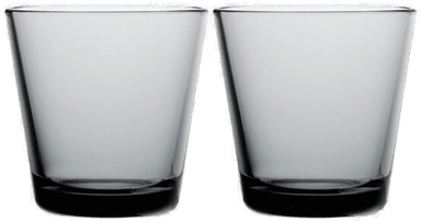 Iittala Kartio glass 21 cl grå 2-pakning