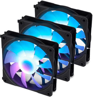 Blackstorm Luna UF120 ARGB PWM-vifte 120 mm - 3 stk.