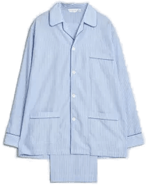 Derek Rose Striped Piped Pyjama Set