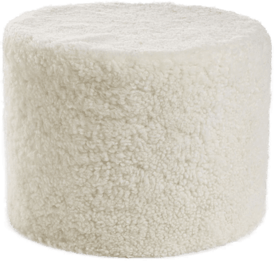 Natures Collection Rund saueskinnspuff - Hvit