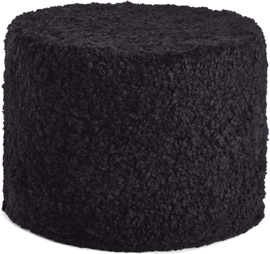 Natures Collection Rund saueskinnspuff - Svart