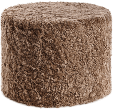 Natures Collection Rund saueskinnspuff - Lysebrun