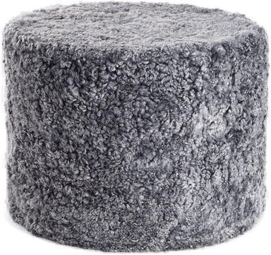 Natures Collection Rund saueskinnspuff Lys Grå
